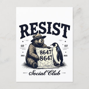 Cartão Postal De Festividades Urso Resiste Protege Parque Nacional Anti Trump 86