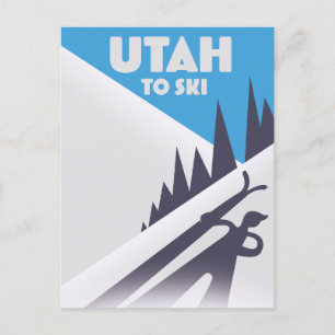 Cartão Postal De Festividades Utah Para Esqui