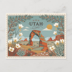 Cartão Postal De Festividades Utah Vintage Viagem Arco Delicado Parque Nacional 