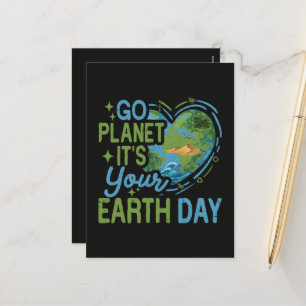 Cartão Postal De Festividades Vá Planeta É Seu Dia da Terra