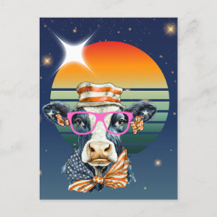 Cartão Postal De Festividades Vaca Americana