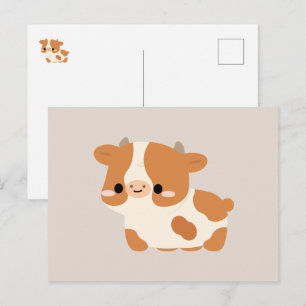 Cartão Postal De Festividades Vaca Guernsey