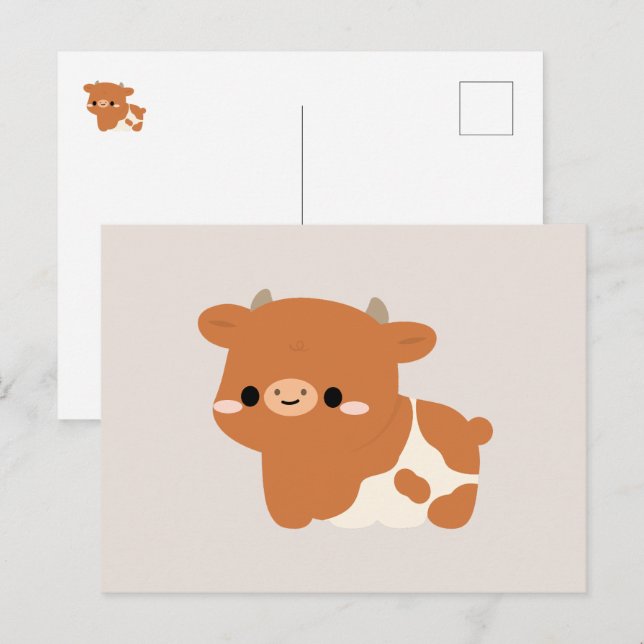 Cartão Postal De Festividades Vaca Hereford (Frente/Verso)