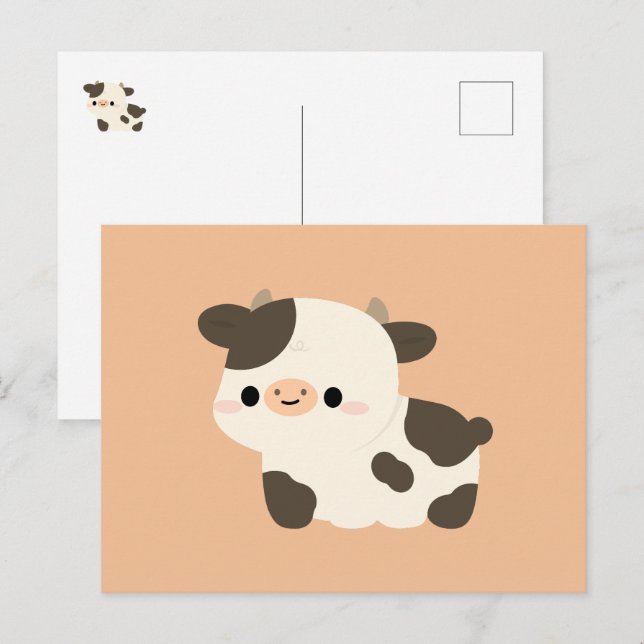 Cartão Postal De Festividades Vaca Holstein (Frente/Verso)