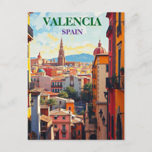 Cartão Postal De Festividades Valência Espanha Viagem Arte Vintage