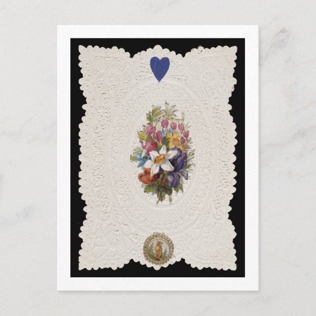Cartão Postal De Festividades Valentine card depicting flowers, c.1840 (colour l (Frente)