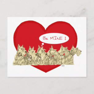 Cartão Postal De Festividades Valentine dos Scotties Trigo
