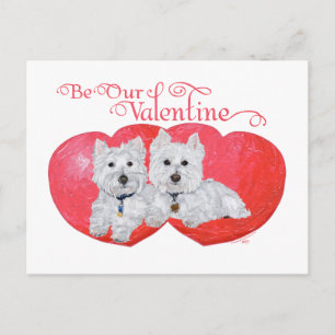 Cartão Postal De Festividades Valentine dos West Highland White Terriers