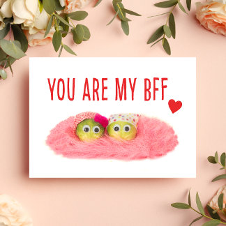 Cartão Postal De Festividades Valentine for Best Friend - Cute Crafted Veggie