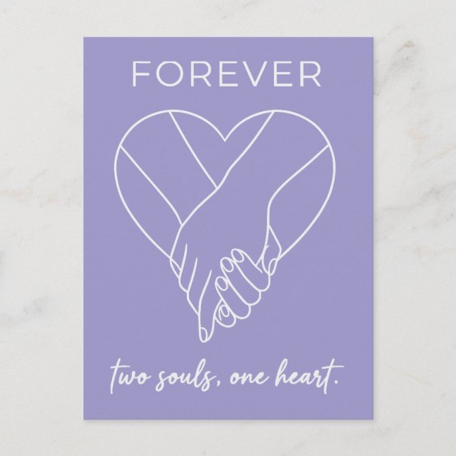 Cartão Postal De Festividades Valentine Forever Design | Couple One Heart (Frente)