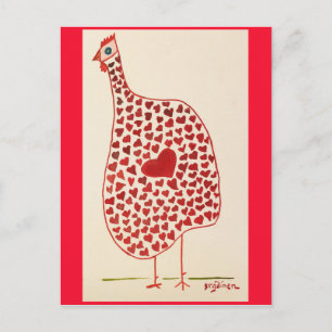 Cartão Postal De Festividades Valentine Hen Supports Hearth Health
