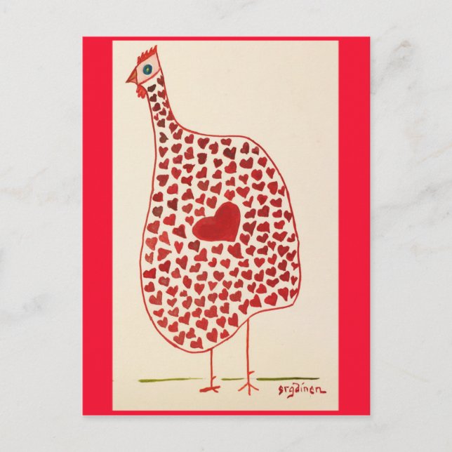 Cartão Postal De Festividades Valentine Hen Supports Hearth Health (Frente)