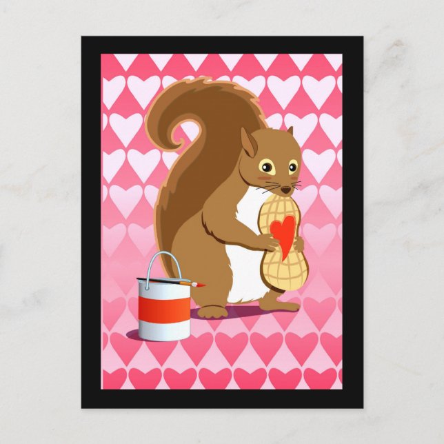 Cartão Postal De Festividades Valentine squirrel 2 (Frente)