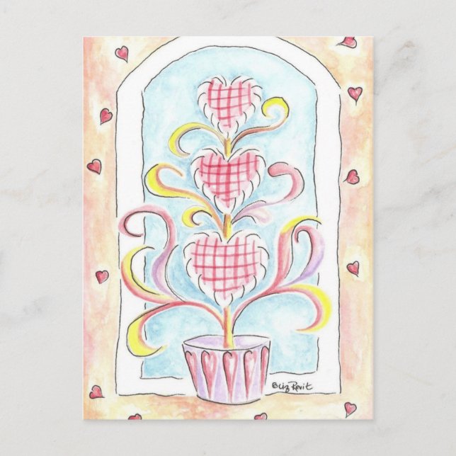 Cartão Postal De Festividades Valentine Topiary (Frente)