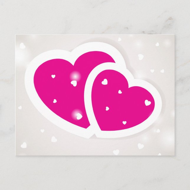 Cartão Postal De Festividades Valentines cards with two hearts (Frente)