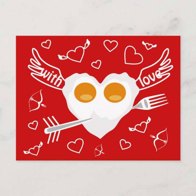 Cartão Postal De Festividades Valentine's day funny heart Custom  Postcard (Frente)