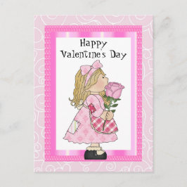 Cartão Postal De Festividades Valentine's Day Girl postcard