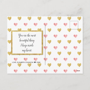 Cartão Postal De Festividades Valentines Day Glitter Heart Script Photo Postcard