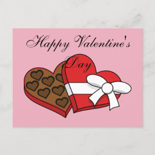 Cartão Postal De Festividades Valentine's Day Heart Chocolate Box Add Text