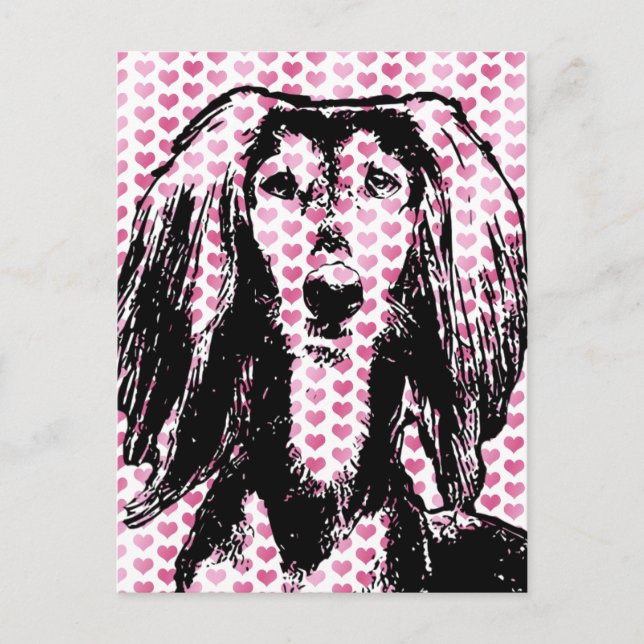 Cartão Postal De Festividades Valentines - Saluki Silhouette (Frente)