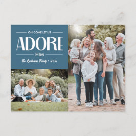 Cartão Postal De Festividades Vamos Adorá-Lo, BLUE Christian 2 Foto