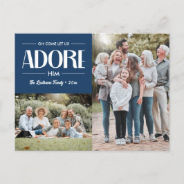 Cartão Postal De Festividades Vamos Adorá-Lo, BLUE Christian 2 Foto
