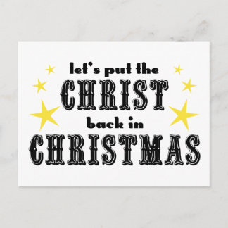Cartão Postal De Festividades Vamos colocar o CRISTO de volta em NATAL