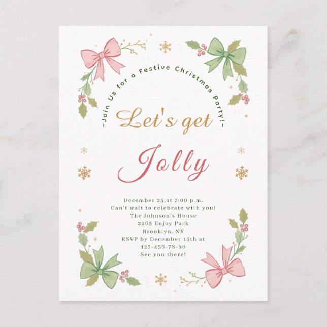 Cartão Postal De Festividades Vamos nos Alegrar Arco de Natal Caprichoso Feriado (Frente)