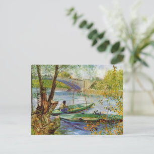 Cartão Postal De Festividades Van Gogh pescando na Primavera