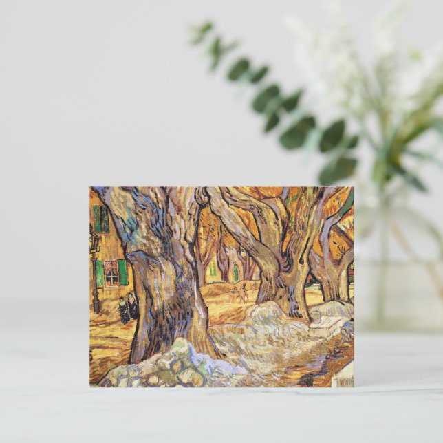 Cartão Postal De Festividades Van Gogh - The Large Plane Trees, (Em pé/Frente)