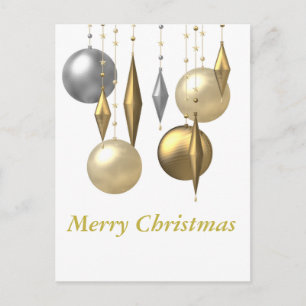 Cartão Postal De Festividades várias bolas de Natal penduradas