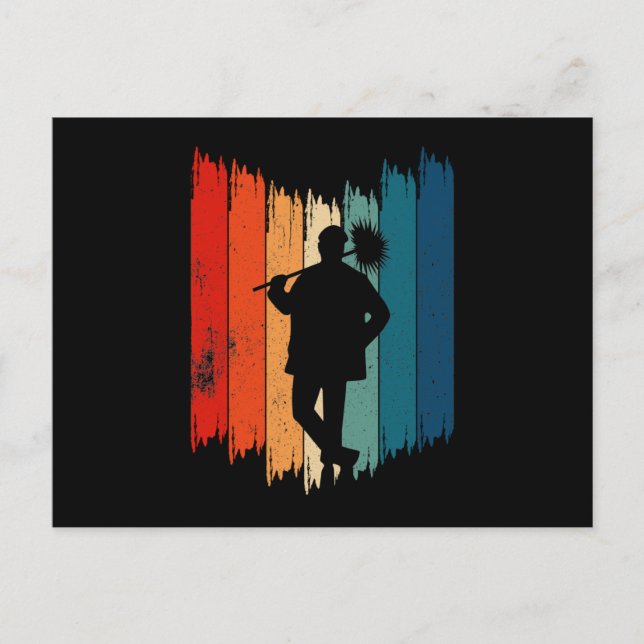 Cartão Postal De Festividades Varredor de chaminé retrô-chaminé (Frente)