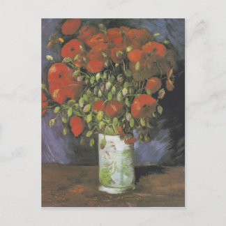 Cartão Postal De Festividades Vase com papagaios vermelhos Vincent van Gogh