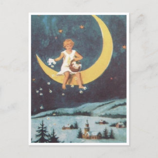 Cartão Postal De Festividades Vazio antiquado do cartão de Natal