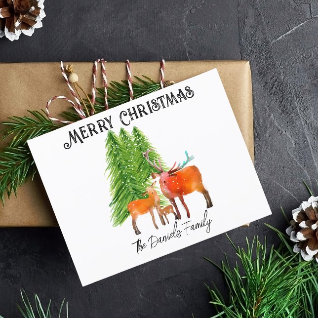 Cartão Postal De Festividades Veado de Natal em Neve (Criador carregado)