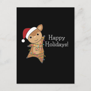 Cartão Postal De Festividades Veado Natal Veado Inverno Animais