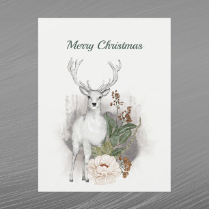 Cartão Postal De Festividades Vedante Branco de Natal Aquarela