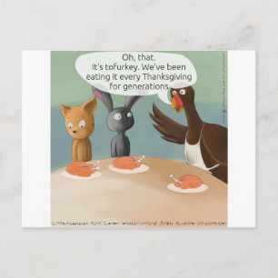 Cartão Postal De Festividades Vegan Thanksgiving Funny