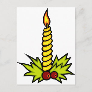 Cartão Postal De Festividades Vela de Natal