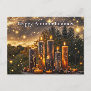 Cartão Postal De Festividades Velas Místicas Equinox de outono