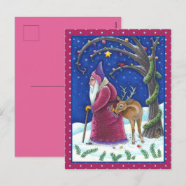 CARTÃO POSTAL DE FESTIVIDADES VELHO MUNDO BINSICKLE & HUNGRY REINDEER, NATAL