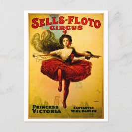 Cartão Postal De Festividades Vende Floto Wire Dancer Circus Princesa Victoria