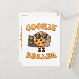 Cartão Postal De Festividades Vendedor de Biscoitos Cozimento Divertido