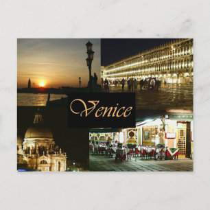 Cartão Postal De Festividades Veneza por Noite