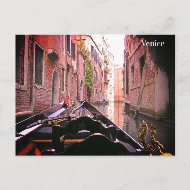 Cartão Postal De Festividades Venice Gondola Ride Cartão-postal italiano de féri (Frente)