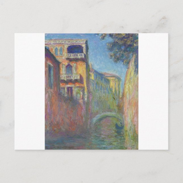 Cartão Postal De Festividades Venice, Rio de Santa Salute by Claude Monet (Frente)