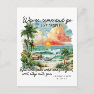 Cartão Postal De Festividades Verão Motivacional Ilha Tropical
