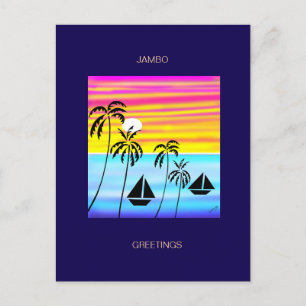 Cartão Postal De Festividades Verão Tropical - Navegação Sunset