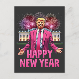 Cartão Postal De Festividades Véspera de Ano Novo Resolução Trump 2025