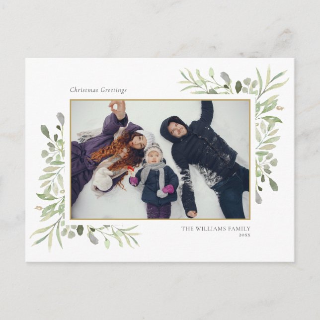 Cartão Postal De Festividades Véspera de Natal (Frente)